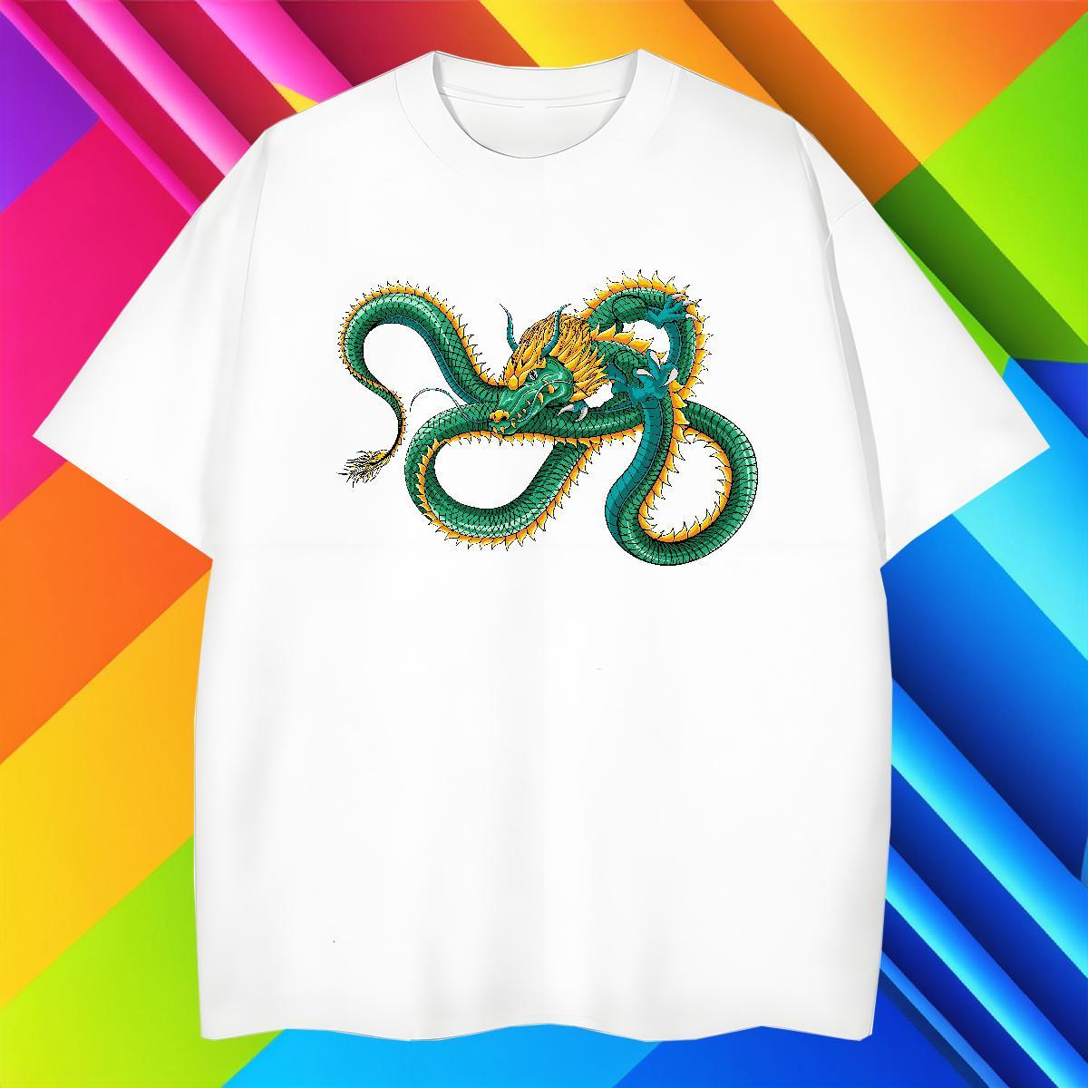 Free Shipping dragon T Shirts Men Beach Men Tops Tees 230g Cotton 2024 DIY Short Sleeve O-Neck Plus Size Custom Tees Shirts