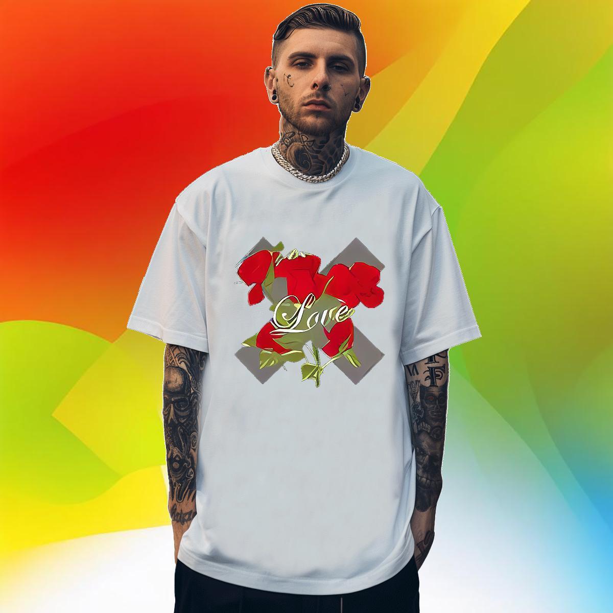 Comfortable letter 230g Cotton Men Tops Tees Beach Breathable Short Sleeve T-Shirts Fashion Casual Oversized Tops Shirt