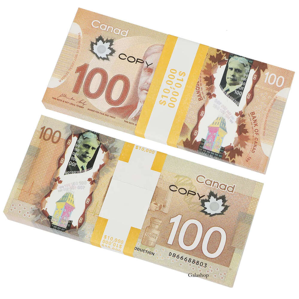 Prop Canada Game Money 100S CANADIAN DOLLAR CAD PAPER PLAY BANKNOTES MOVIE PROPS 64C