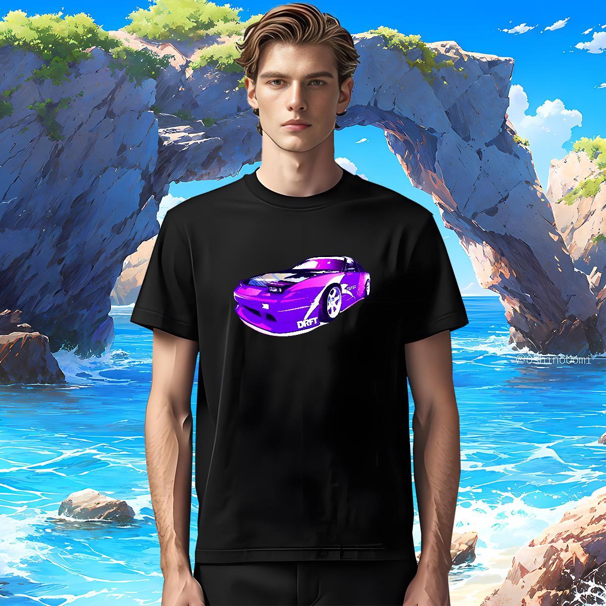 Loose car 100% Cotton 230g Mens Tshirts Hip Hop Short Sleeve Soft T Shirts Men Fashion Design Asian Size Tees