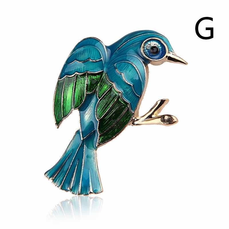Multi colored bird brooch female flamingo phoenix Mandarin duck animal brooch jewelry accessories enamel crystal bird brooch W240815
