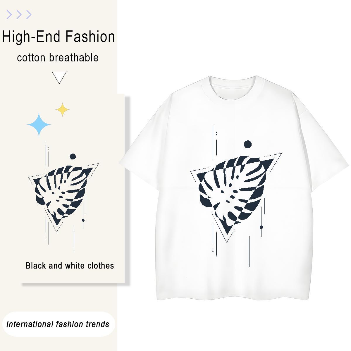 2024 Designer Women Tshirts Hip Hop Breathable Short Sleeve Clothes Comfortable 230g 100% Cotton leaf DIY Logo T-Shirts for Women