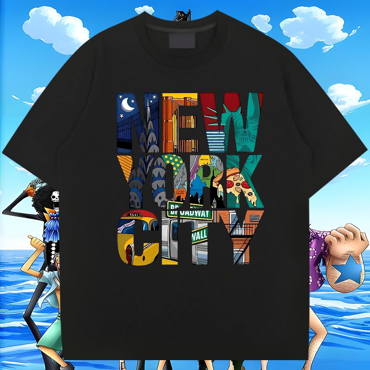Designer Tshirt for Man Woman Daily Outfit 230g Cotton Cartoon Printing L-4XL Breathable New York Man T Shirts 2024 Designer Tee Shirt