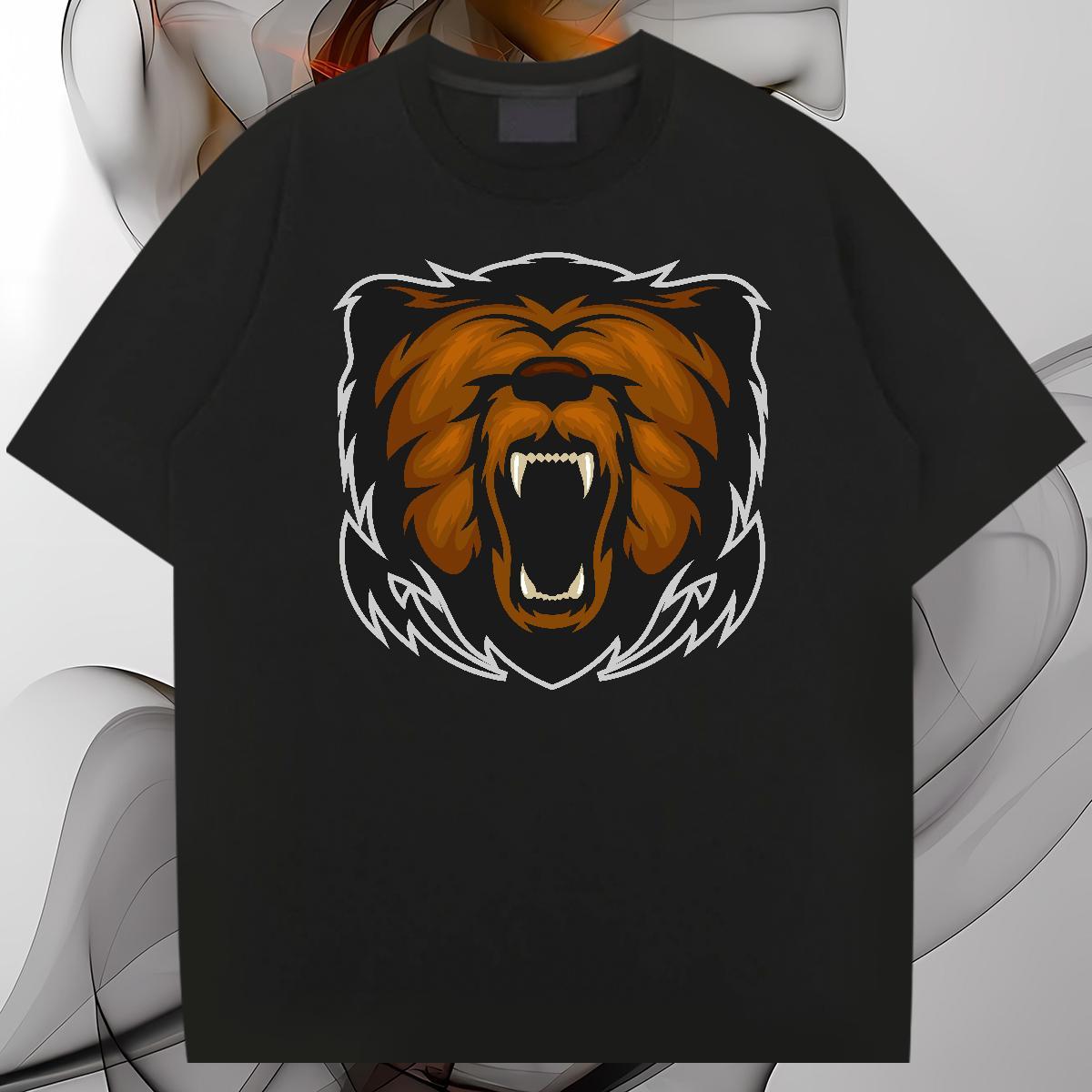 Cool Mens T Shirts lion Breathable Short Sleeve Hip Hop Street Custom Print Plus Size 230g Pure Cotton Men Tees Casual New Tops Tees