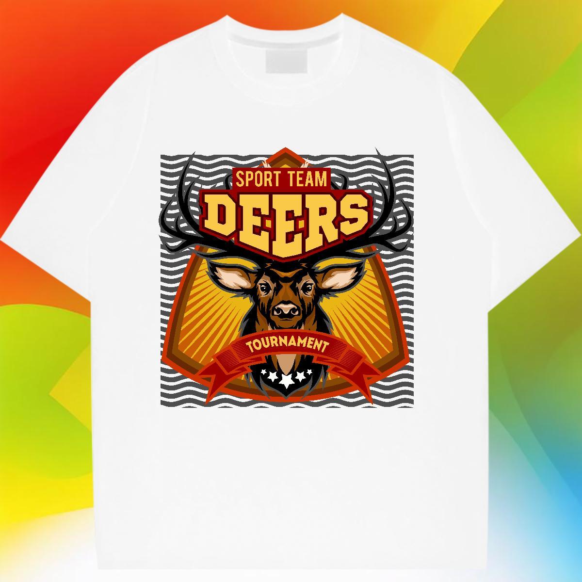 2024 Woman Tshirt High Street Hip Hop Breathable Soft Tops Comfortable 230g 100% Cotton deer Customized T-Shirts