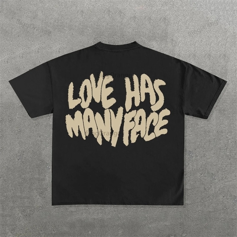 Streetwear Y2k T Shirt Mens Harajuku Hip Hop Graphic Print Oversized Cotton Round Neck TShirt Gothic Short Sleeve Tops Ins i240819