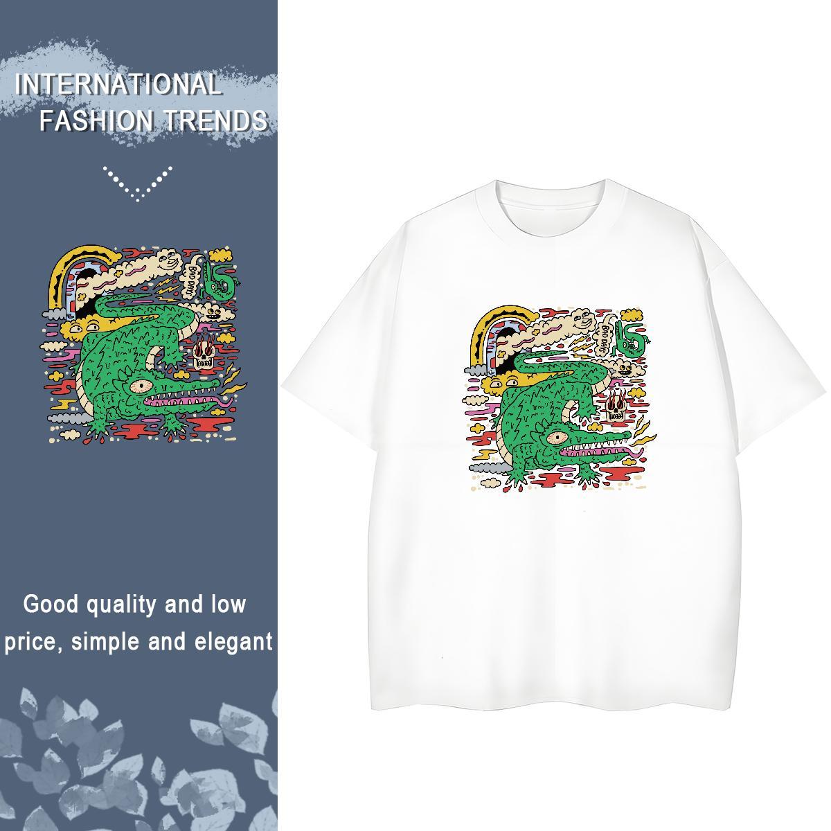 Factory Direct Woman Tshirt Sports Street Wear Comfortable Clothings Lady 230g 100% Cotton crocodile DIY Anime Women T Shirts