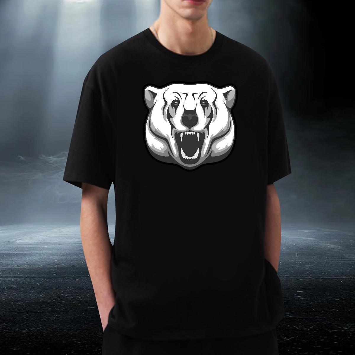 Unisex Men Clothes T-Shirt Home Outdoor 100% Cotton 230g Custom Anime Pure Cotton bear Man T Shirts Fashion Clothings