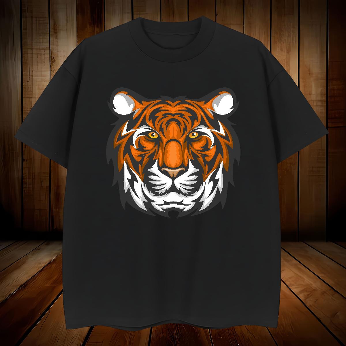 Wholesale T Shirt For Man tiger O Neck Short Sleeves Hip Hop Graphic 100% Cotton 230g Mens Tshirts Fashion Tops Tees