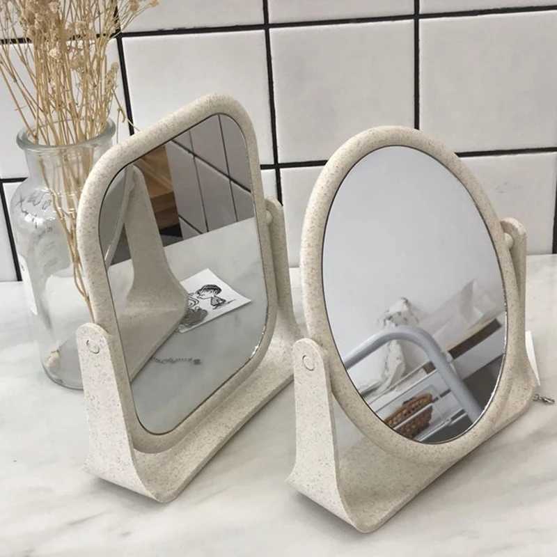Little Bear Makeup Mirror Ladies Makeup Desktop Cute Rotating Fashion Mirror Oval Rectangle Shape Women Cosmetic Mirror Y240819