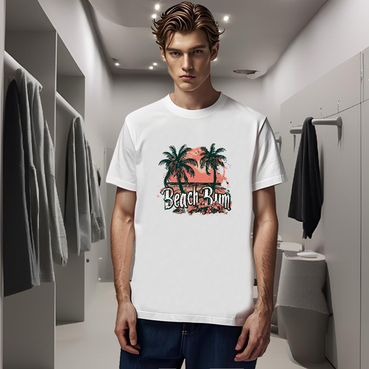 T-Shirts for Men 100% Cotton 230g beach Beach Breathable Floral Print Couples T Shirts Factory Direct High Quality Clothes