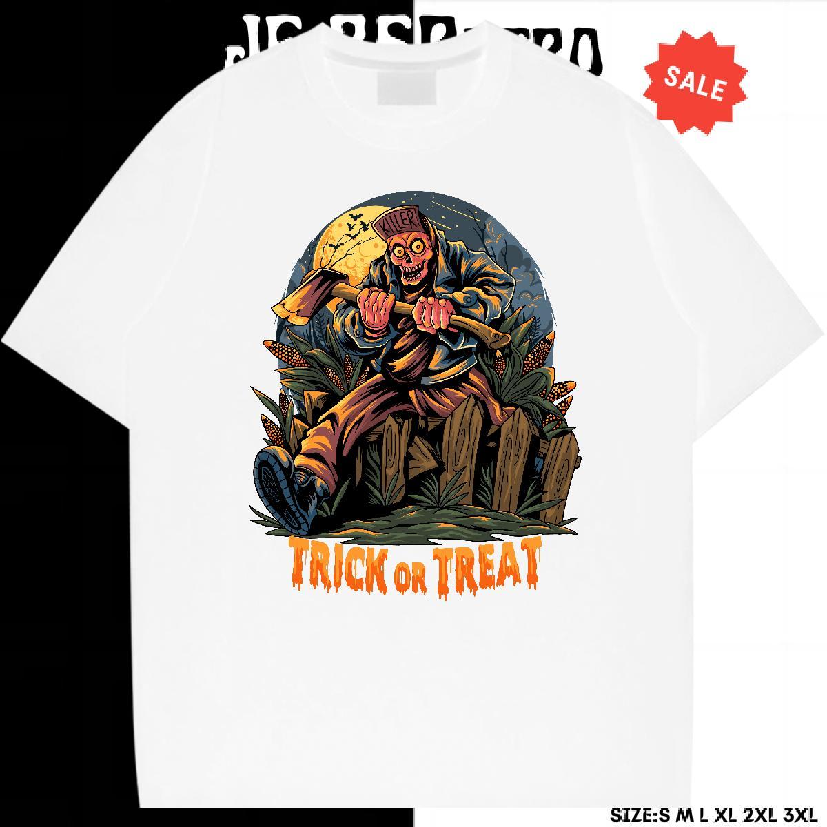 Cool Design T-Shirts halloween Breathable Crew Neck High Street Hip Hop Graphic 100% Cotton 230g Tshirts Classic Casual Tops Tees