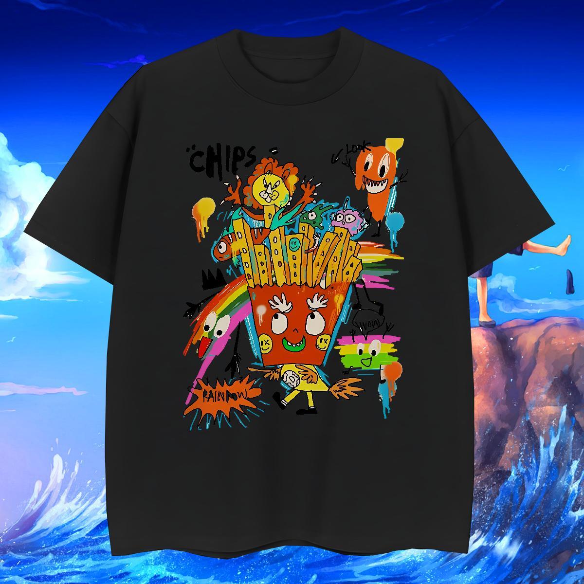 Men T Shirts 100% Cotton 230g cartoon Sports Casual Breathable Short Sleeve Graphic Tshirt for Man Woman Fashion Design Wholesale Tops Shirt