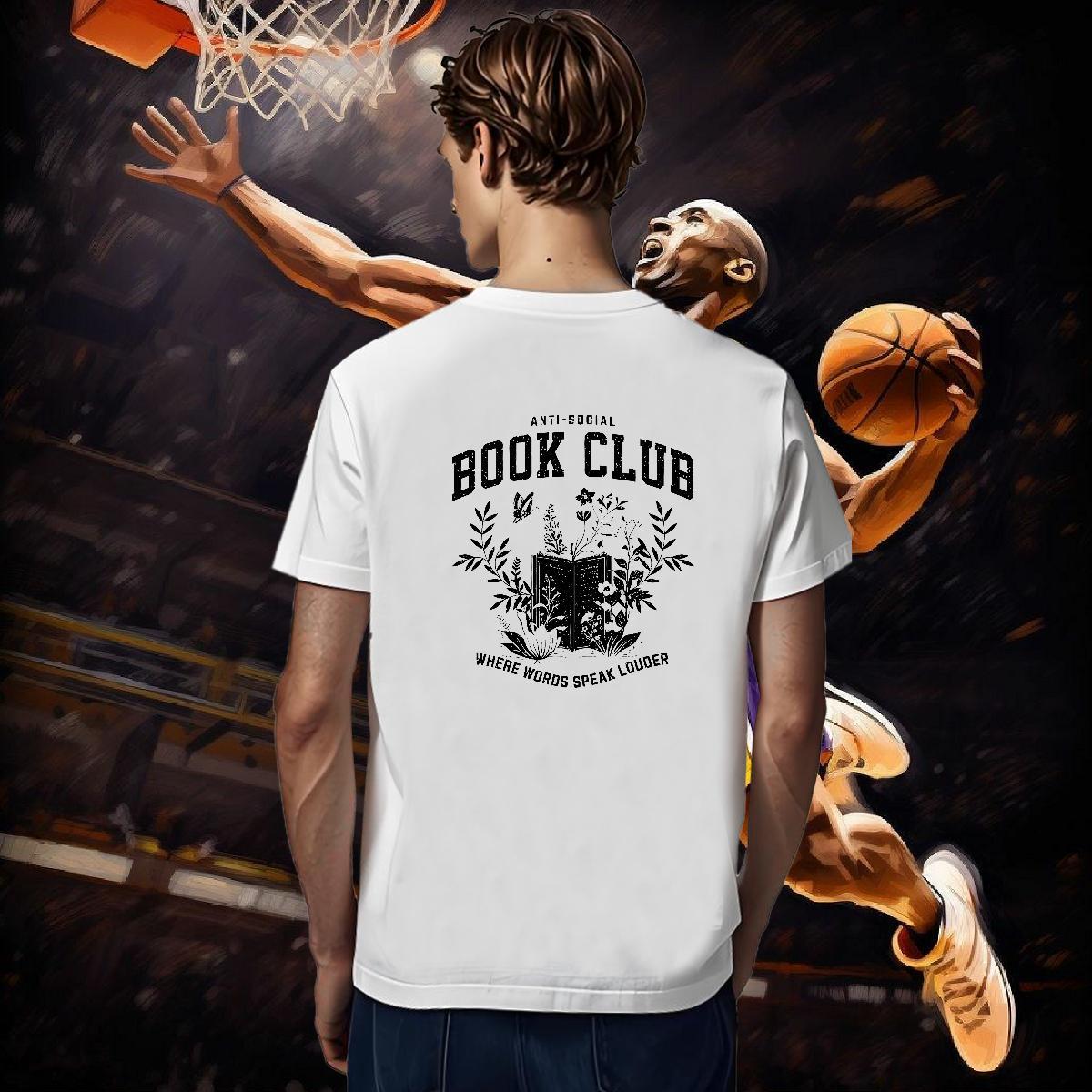Mens T Shirts 100% Cotton 230g book Casual Daily Wear Crew Neck Skull Couples T Shirts Fashion Popular Tops Tees