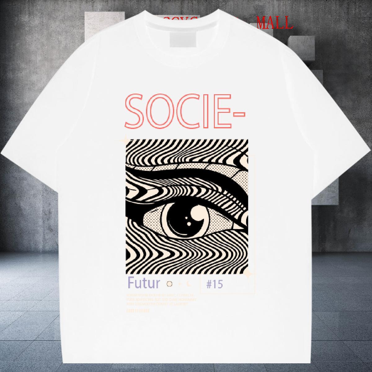 Unisex Men Tshirts Spring Summer 230g Cotton DIY Anime Breathable Soft eyes Men T Shirts Wholesale Tops Tees