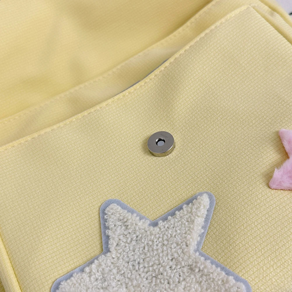 Women Simple Book Large Capacity Canvas Lovely Shoulder Star Letter Applique Candy Color Leisure Travel Outdoor Bag 240819