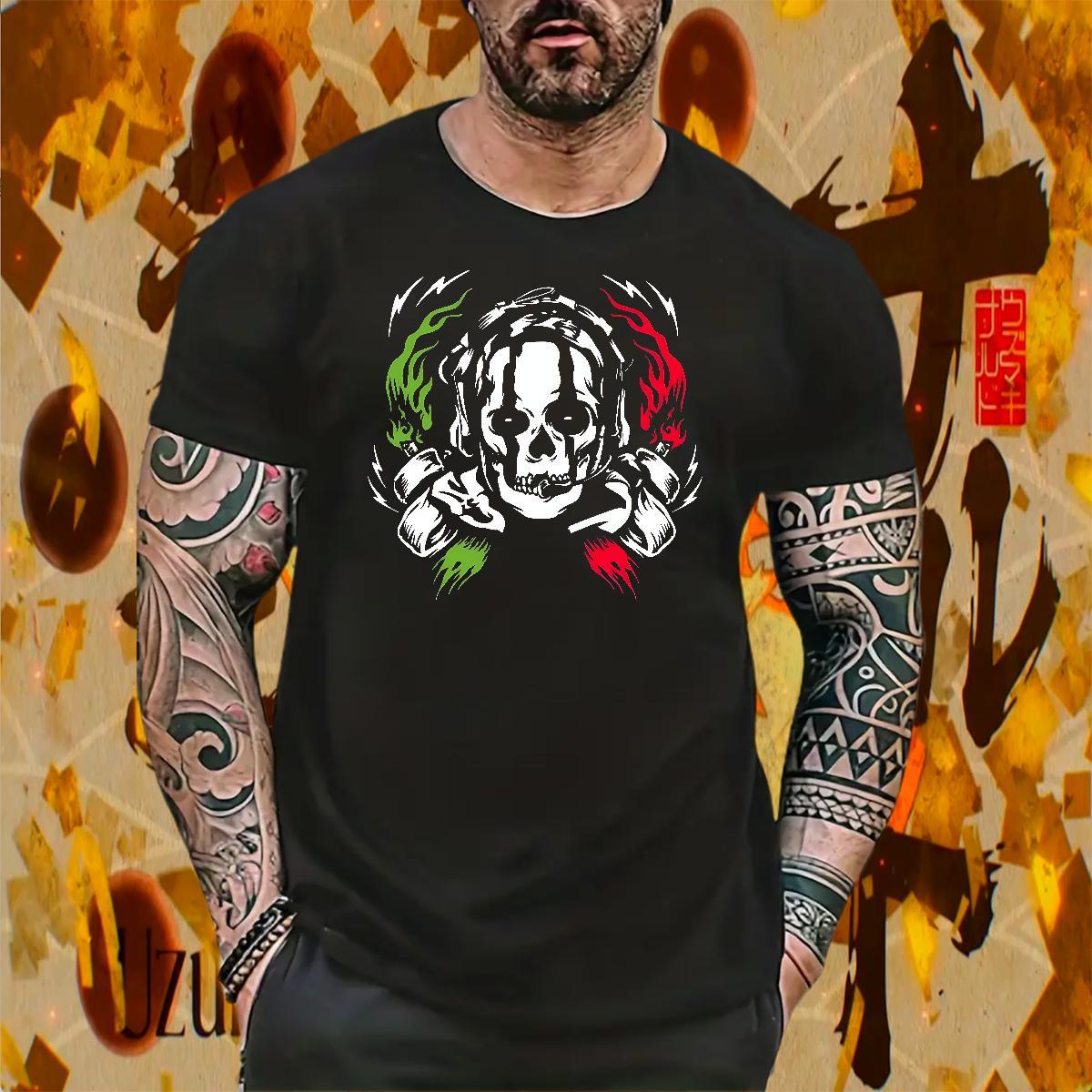 Wholesale scary Mens Tshirts 230g Cotton T-Shirts Floral Print Street wear Hip Hop Crew Neck Designer Tees Shirts