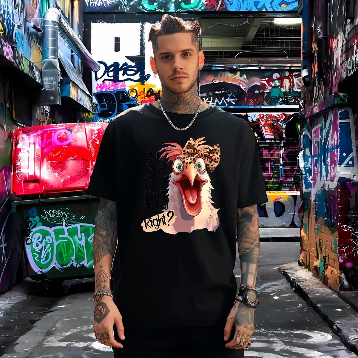 Popular T-Shirts for Men cock Round Neck Short Sleeve Hip Hop Street Custom Anime 100% Cotton 230g Couples T Shirts Brand Tees Shirts