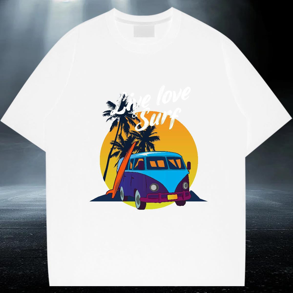 Comfortable Men Tees Sport 230g Cotton Skull Breathable Short Sleeve beach T shirt Fashion Tees Shirts