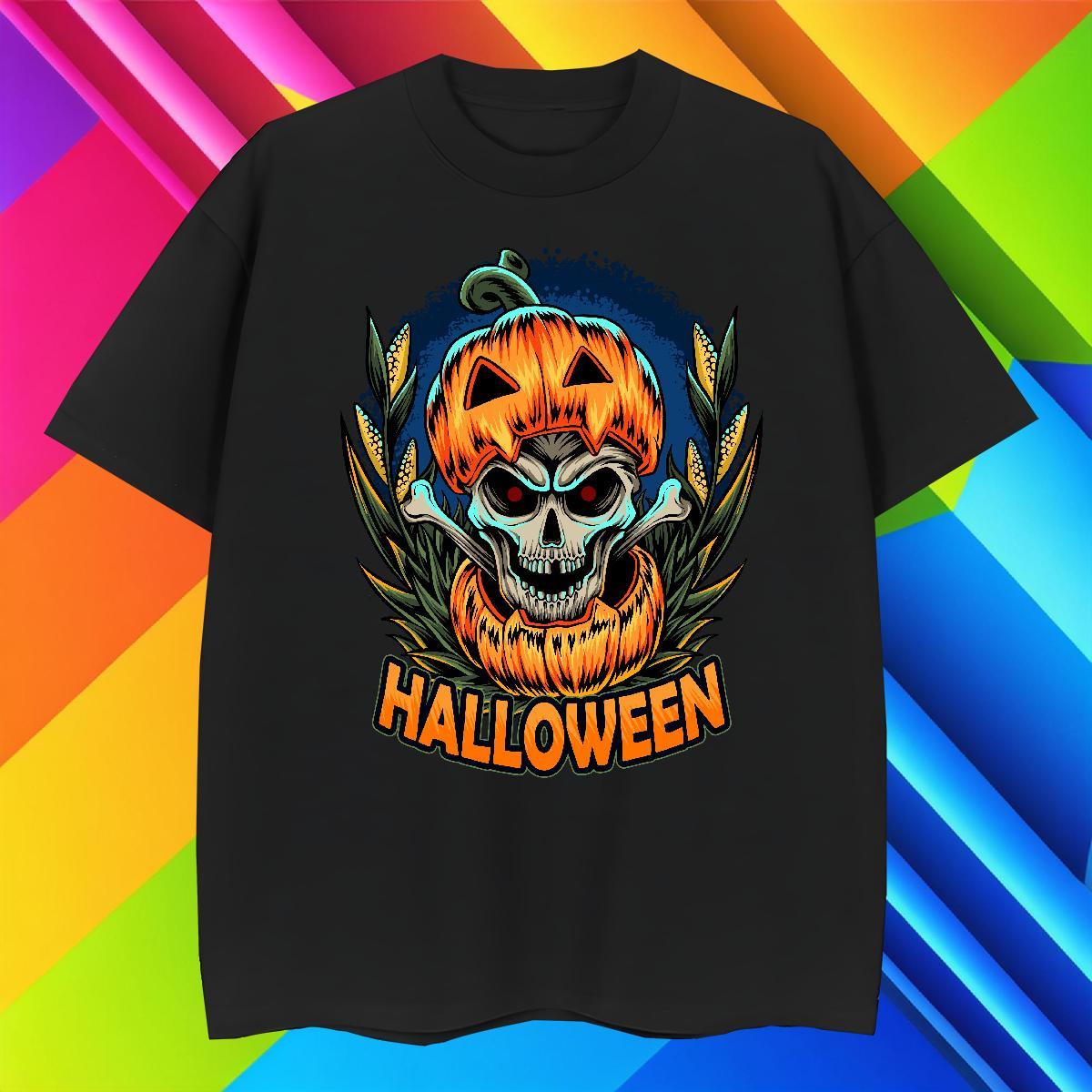 Soft T-Shirts halloween Breathable Crew Neck Home Outdoor Anime Print 100% Cotton 230g Tshirts Factory Direct Tees Shirts