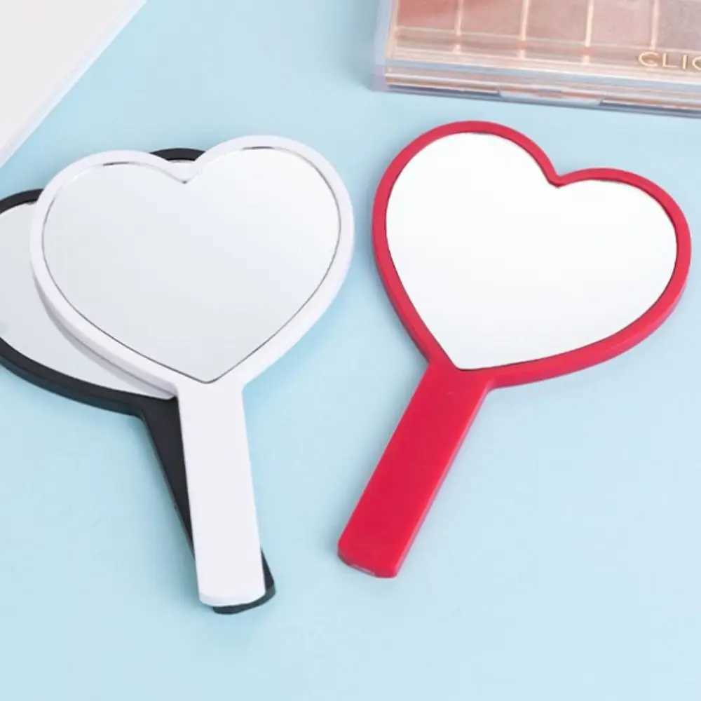 Cute Handheld Makeup Mirror Heart-shaped Vanity Mirror SPA Salon Makeup Vanity with Handle Hand Mirror Cosmetic Mirror Y240819