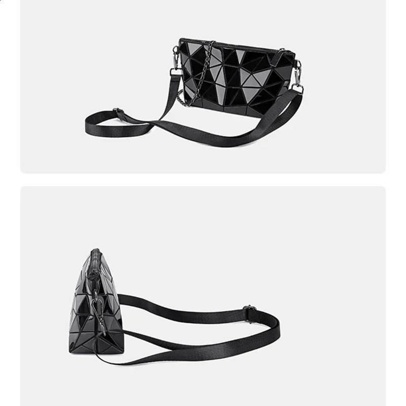 Women Chain Shoulder Bag for women 2024 Luminous Geometric Messenger Bags Plain Folding Crossbody Bags Clutch evening bag bolso 240820