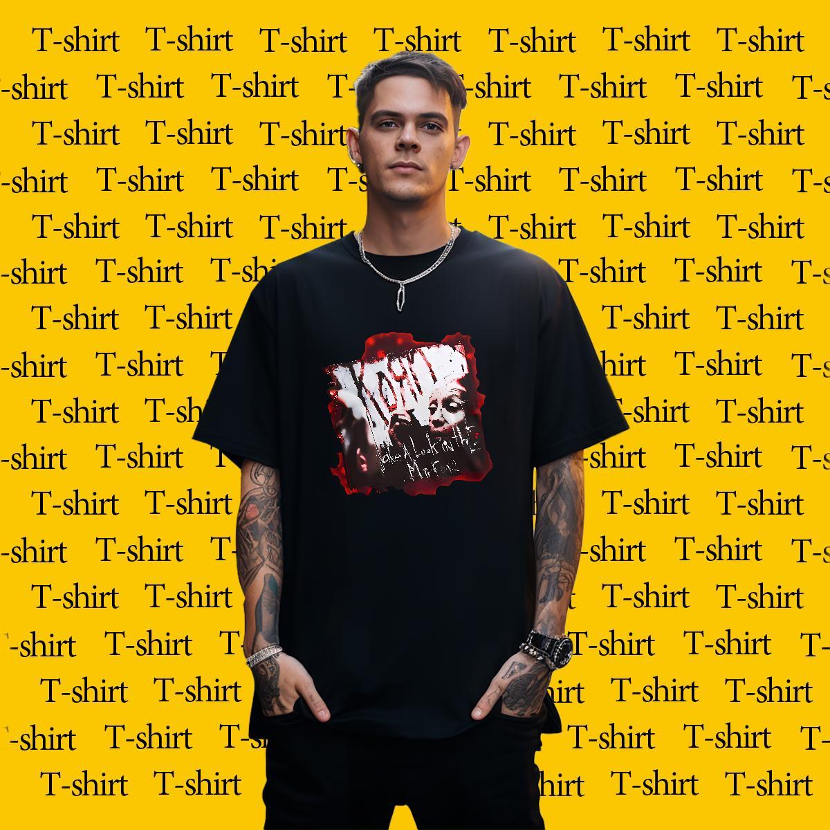 Designer scary Men Clothes T-Shirt 230g 100% Cotton T Shirt For Man Cartoon Print Daily Wear Breathable Short Sleeve TOP Quality Clothings
