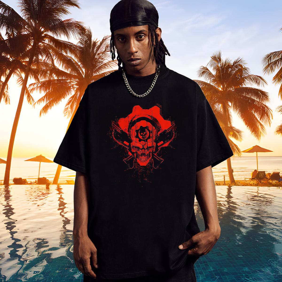 DIY Customized Men Tees 100% Cotton 230g Street Casual scary Pure Cotton Men T Shirts Brand Plus Size Custom Polos