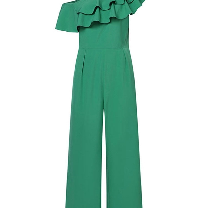 VONDA Elegant Jumpsuits Sexy Off Shoulder Long Rompers 2024 Women Summer Casual Solid Color Ruffled Fashion Office Overalls 240820