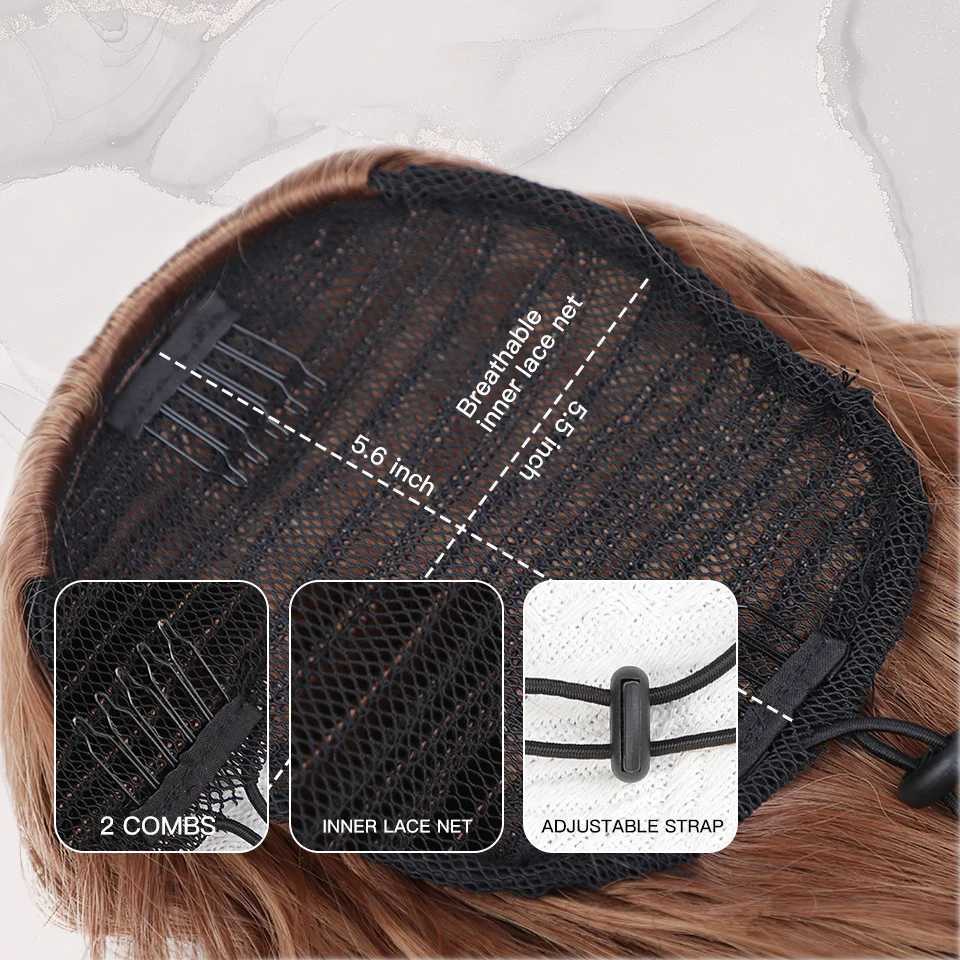 I Am A Long Curly Suitable For Women Cooper Red Black Brown Blonde Hair Synthetic Ponytail W240817