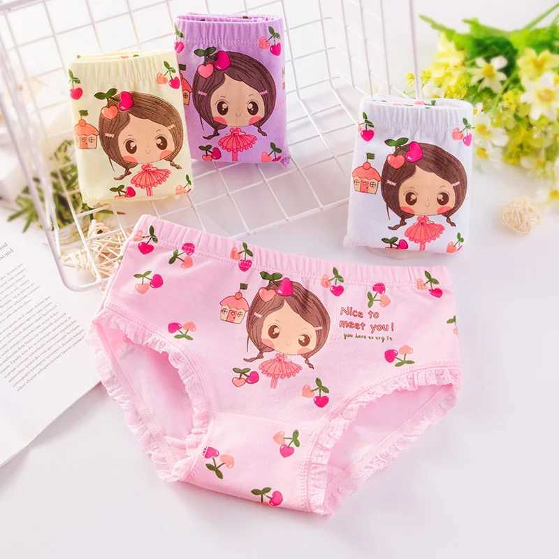 Hot 1pc Random Color Cute Baby Girls Panties Cotton Kids Underwear for Baby Cute Print Briefs 2-10Y Childrens Clothing Y240821