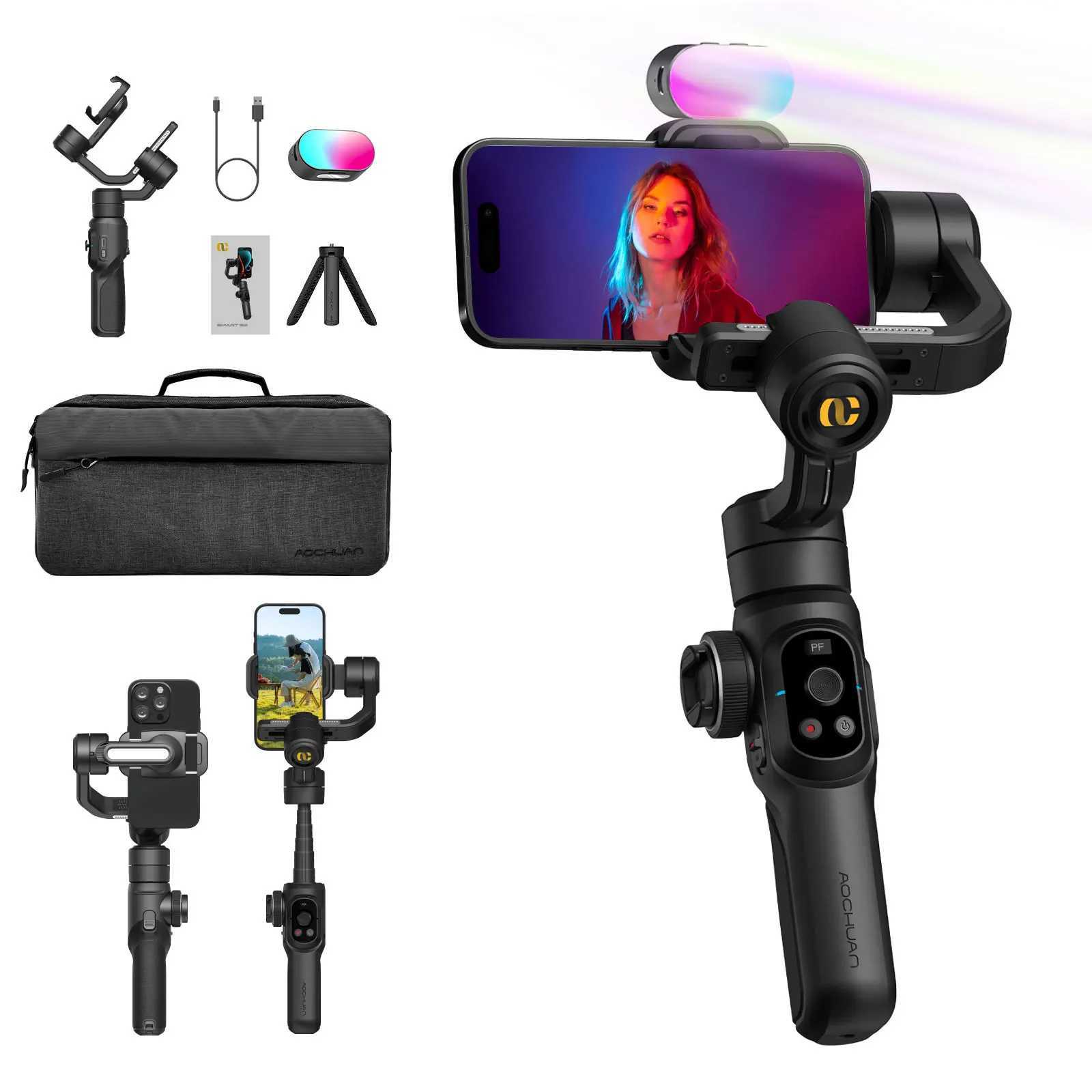 AOCHUAN Smart S2 3-Axis Intelligent Gimbal Stabilizer Built-in telescopic extension pole CL240821