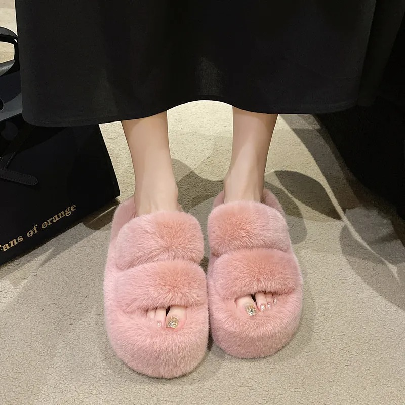 Thick Sole Shoes - Women's Fashionable One-Piece with Double Stripes, Outdoor Ready, Designer Slippers for Women