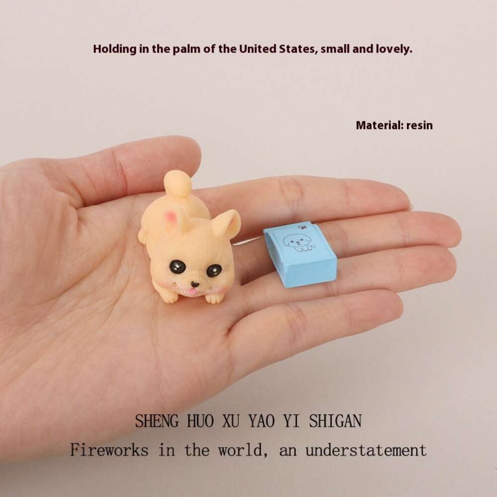 Babyhouse INS Mini Creative Resin Crafts Puppy Rubbing Rice Micro Landscape Animal Office Desktop Decoration