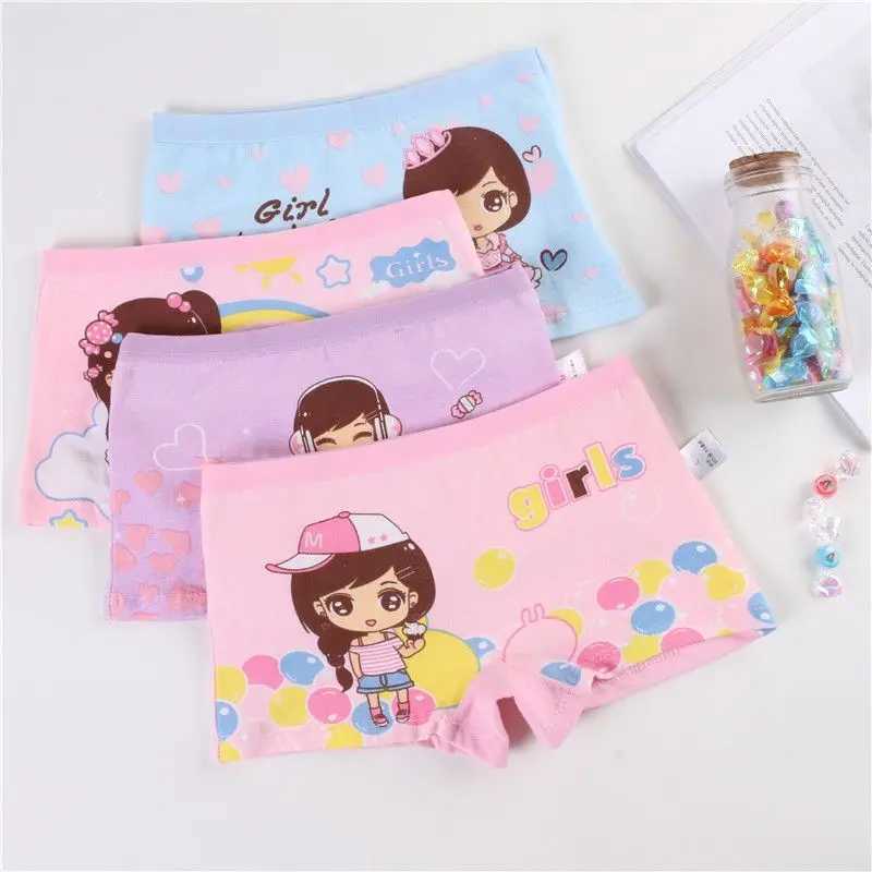 4 Pcs/Lot Children Girls Underwear Kids Boxer Briefs Child Soft Cotton Girls Panties Breathable 2-10Y Y240821