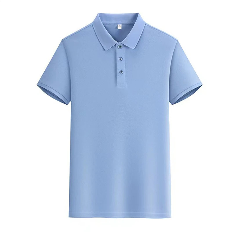 2024 Summer Mens Casual Top Fashion Short sleeved Button Polo Shirt 240821
