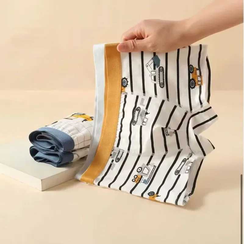 4Pcs/Lot Boy Cotton Underwear Boxer Kids Children Panties 2-12years Y240821