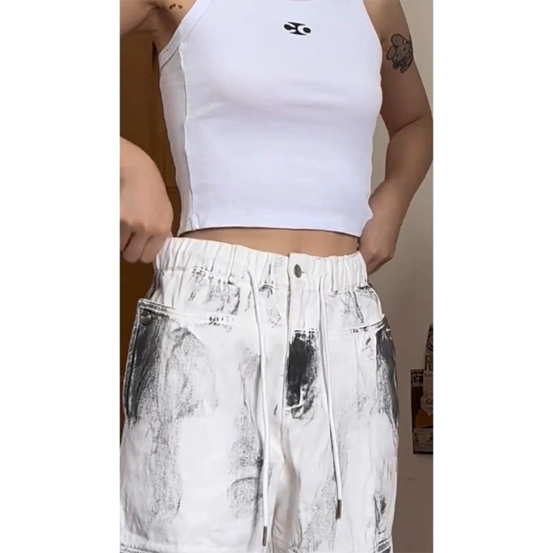 Womens White Cargo Jeans Y2k 90s Vintage High Waist Wide Leg Denim Trousers Harajuku Baggy Jean Pants 2000s Trashy Clothes Z260313