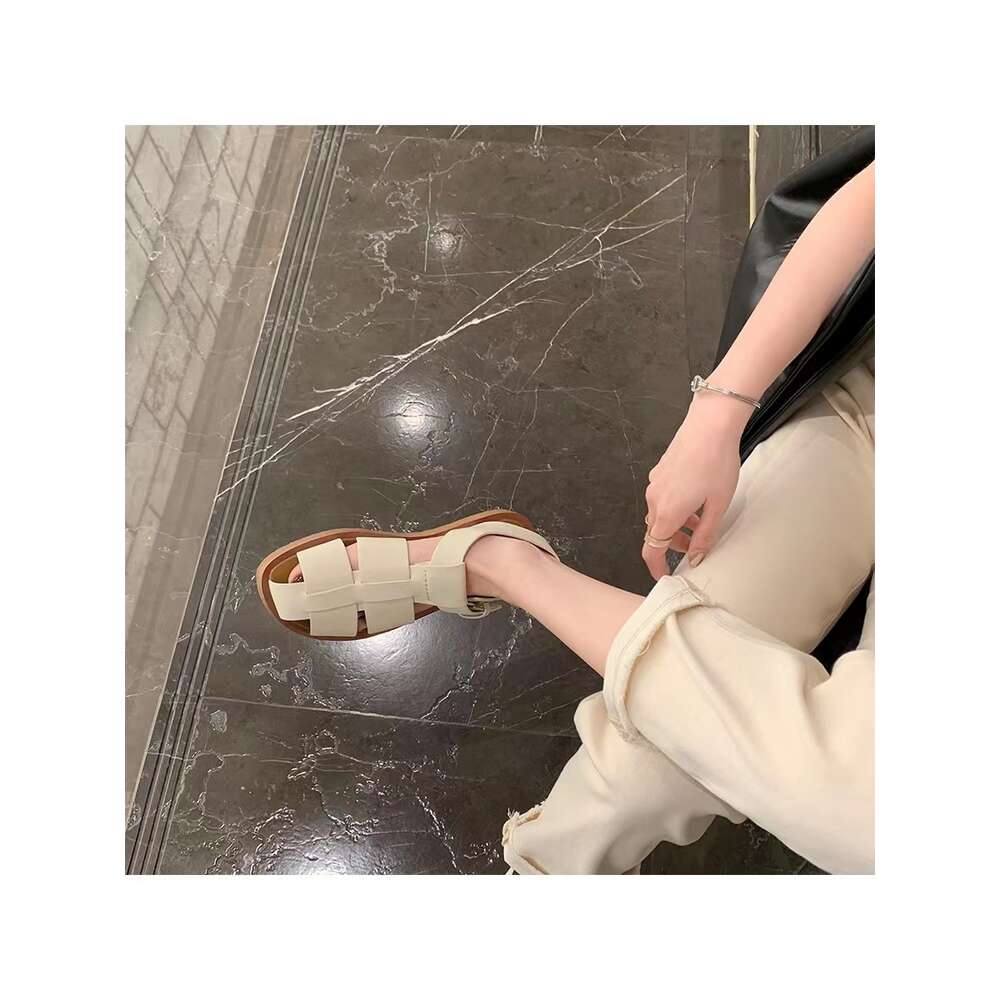Ddmysports Grape Mom S Fashion Round Toe Eavy Industry Real Leather Sole Wide Side Breathable And Adjustable Roman Sandals For Women In Summer OUTDOOR