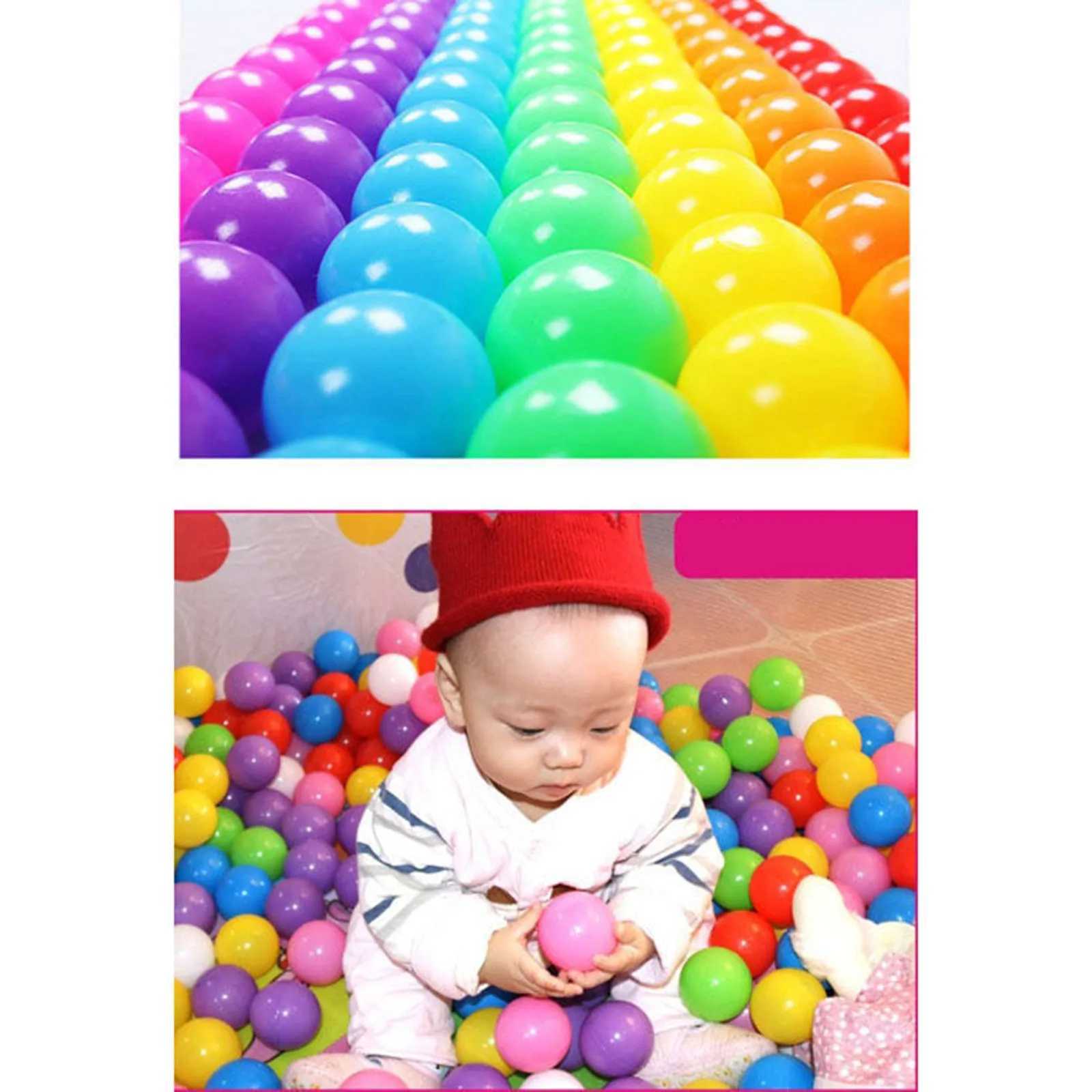 50/100Pcs Eco-Friendly Colorful Ball Pit Soft Plastic Ocean Balls Water Pool Ocean Wave Ball Outdoor Toys For Children Kids BabyY240821