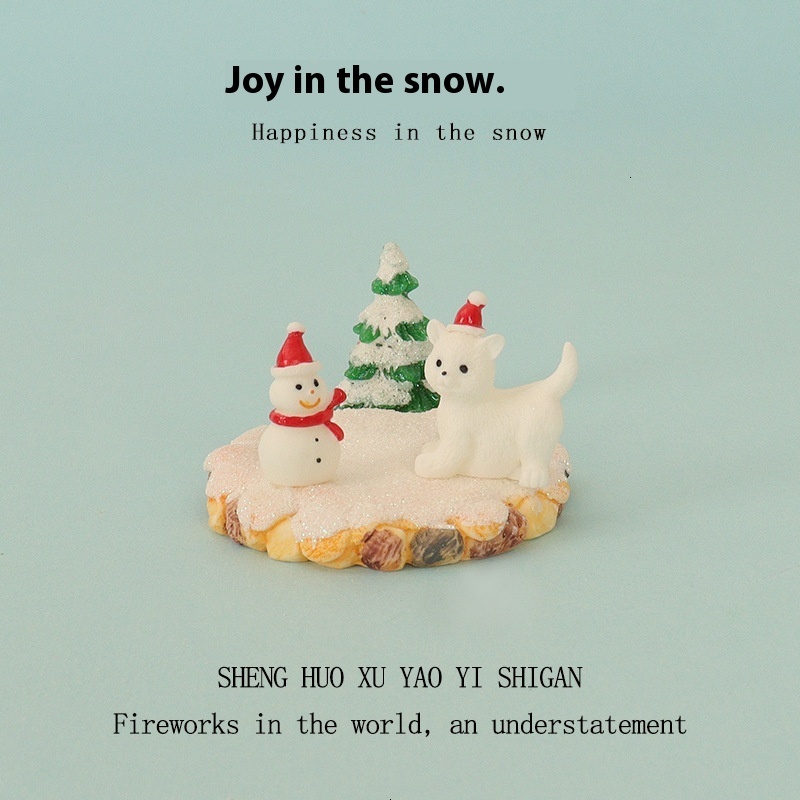 Cartoon Creative Ins Mini Snowman Dog Snow Play Micro Landscape Gardening Landscape Home Decoration DIY Ornament