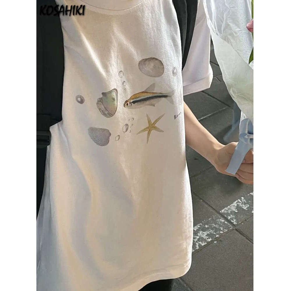 Fashion Korean Men T-shirt Animal Printed Short Sleeve Japanese Grunge Tee Fairycore Graphic Summer T Shirts Vintage