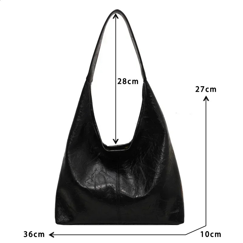 Soft PU Leather Shoulder Bag for Women Wedding tote All-match Underarm Bag Bolso Mujer Fashion Large Capacity Handbag 240820