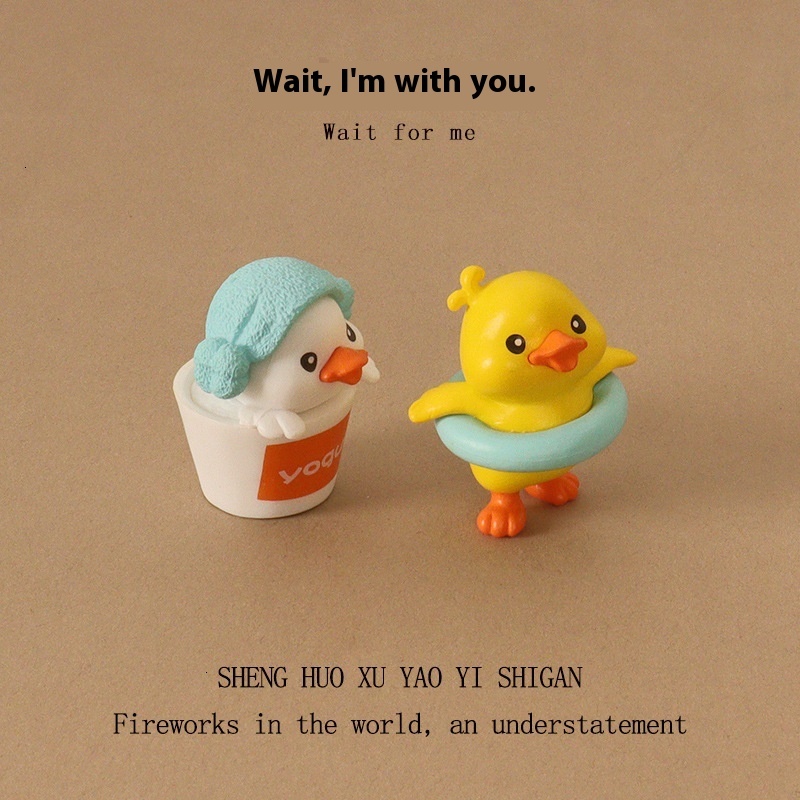 Charming Small Plastic Bathing Duck Sculpture Perfect Desk Accessory and Collectible Art Piece