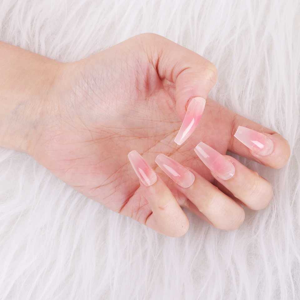 24Pcs/Box Sweet Short Round/Point Head False Nail Art Full Cover Detachable Artificial Fake Nails Ballerina Press on Nails TipsXJ241025