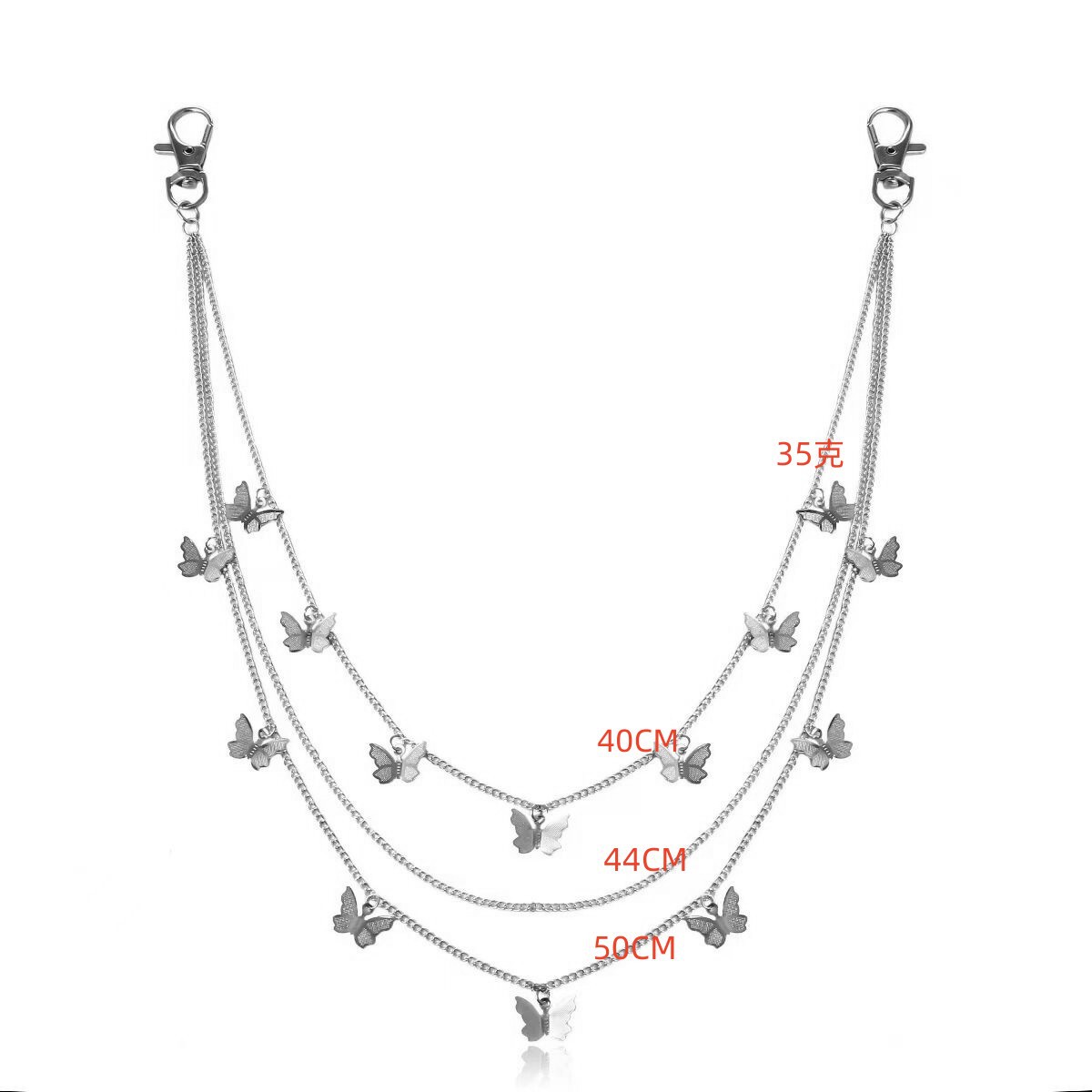 18K Gold Silver Plated Multilayer Statement Butterfly Charm Belly Chains for Women Waist Chains Wear on Trousers Dangle Tassel Body Jewelry Nice Gift