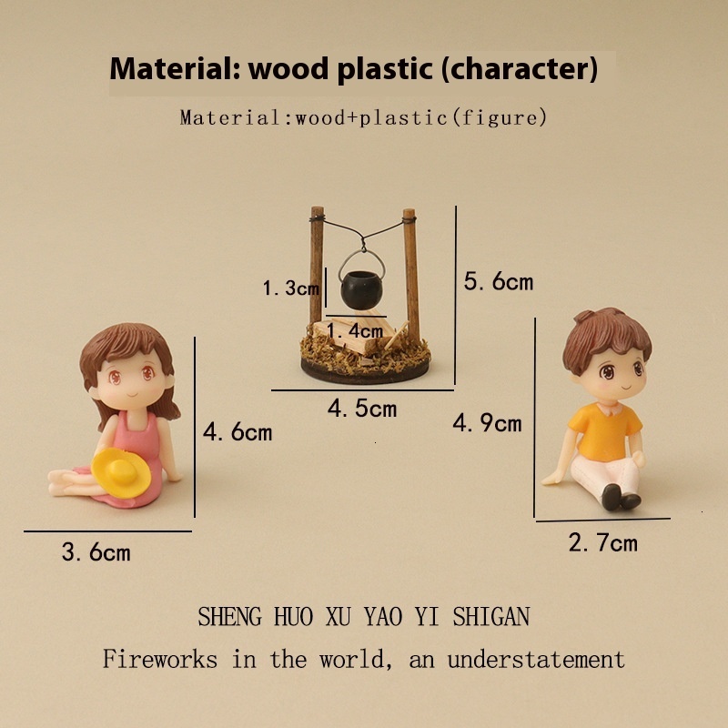 New cartoon creative hanging stove chopping wood, micro couple picnic scene, landscape decoration, baby house, home accessories