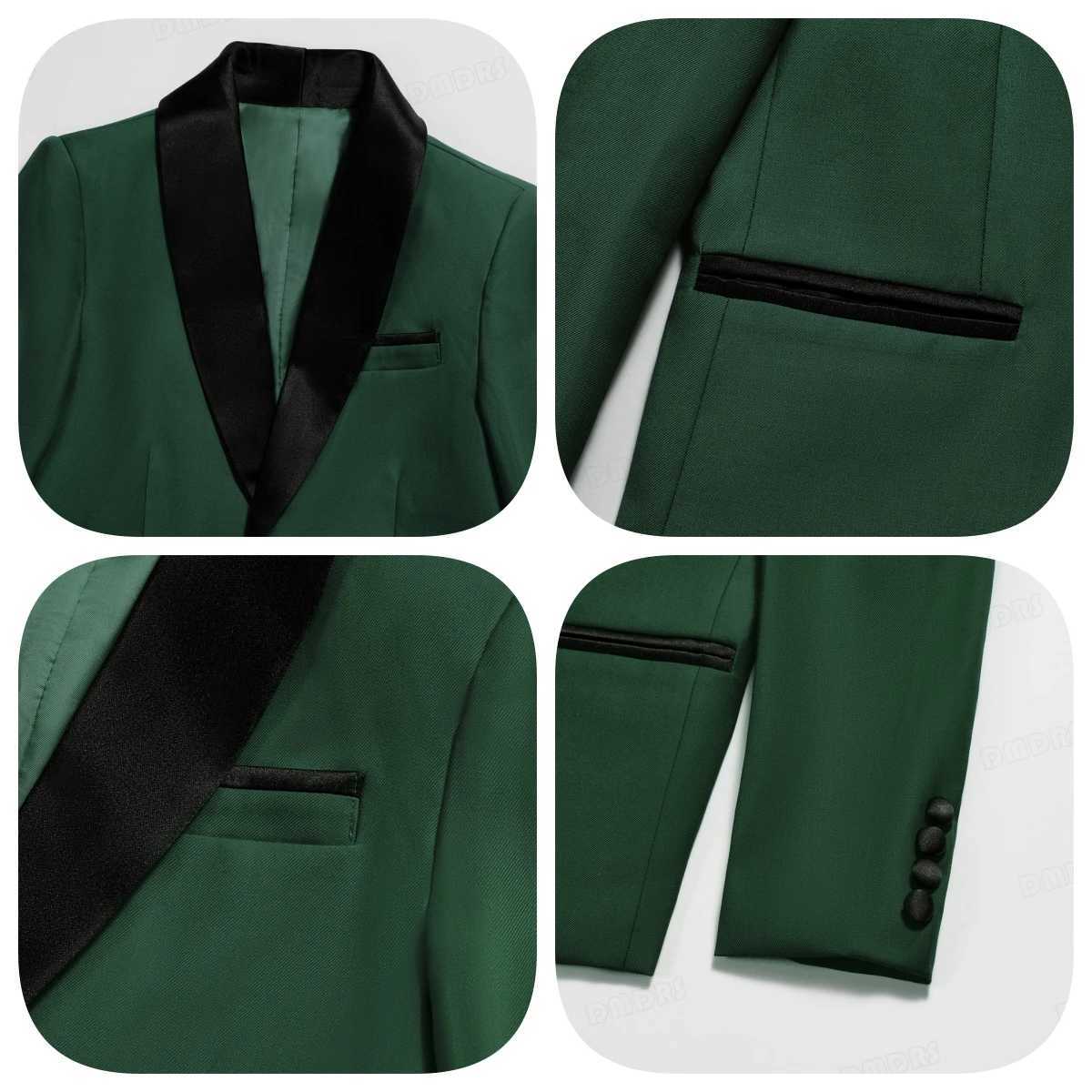 Suits DMDRS Boys First Class Slim Fit Suits Lightweight Style Notion Boys Classic Fit Dress Suit Set Dark Green Tuxedo Blazer Sets