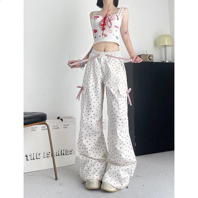 Autumn Women Korean Joggers Y2k Japanese Streetwear Sweet Long Parachute Grunge Pantalones 2000s Sweat Pants Loose Casual Z260314