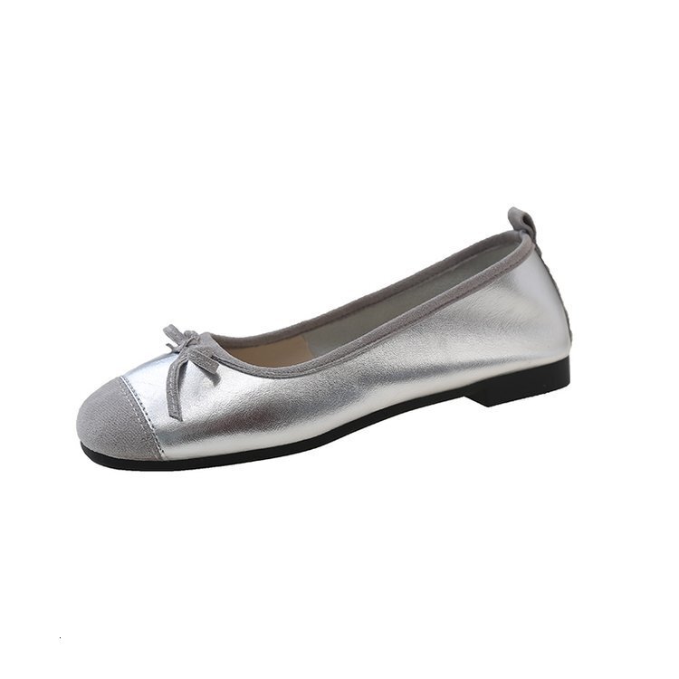 Ddmysports Spring New French Evening Style Single With Shallow Mouth Bow Soft Flat Bottom One Step Versatile Ladle Shoes Women S OUTDOOR